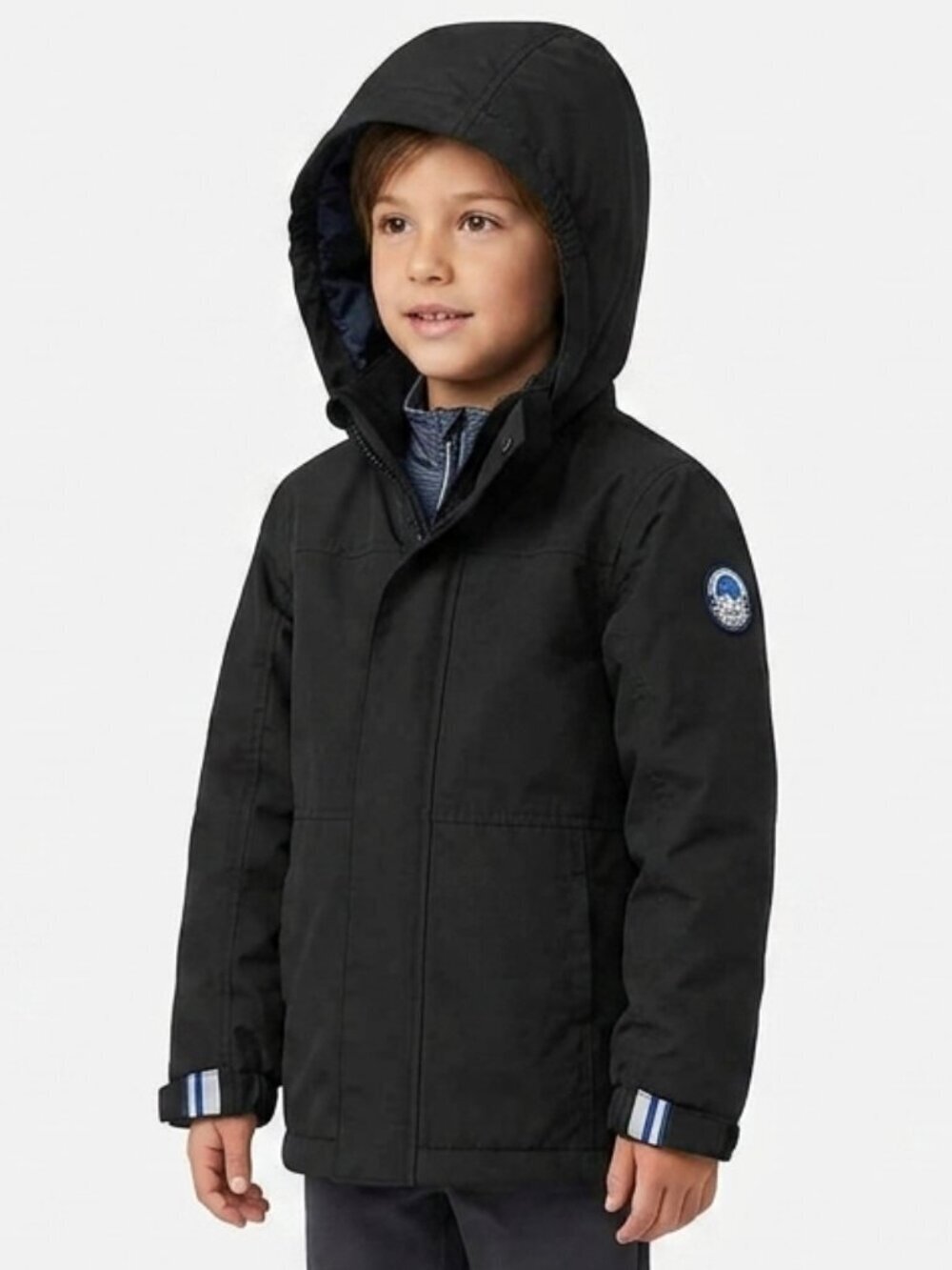LANDS END Squall Insulated Jacket Coat Black Small Kids 6/7